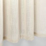 Rooney 2 Piece Semi-Sheer Linen Look Rod Pocket Window Treatment Tier Curtains Drape Set 27" W X 24" L Beige