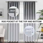 SimpleHome Rod Pocket Ombre Room Darkening Curtains for Living Room Light Blocking Gradient Grey and Greyish White Thermal Insulated Window Curtains  Drapes for Bedroom 2 Panels 52x84 inches Length