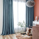 Vangao Velvet Blackout Curtains 84 Inches Long for Bedroom Living Room Blue Super Soft Thermal Insulated Rod Pocket Window Drapes 2 Panels