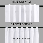 Window Treatment Curtains Insulated Thermal White Curtains Blackout Back Tab  Rod- Pocket Room Darkening Curtains Pure White Solid Curtains for Living Room 52" W x 96" L inch Set of 2 Panels