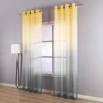 Yellow Curtains 96 Inches Long for Living Room Set of 2 Panels Grommet Drapes Window Sheer Curtain Panel for Bedroom Dining Room Yellow and Grey Gray 52x96 Inch Length