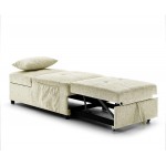 4-in-1 Sofa Bed Armless Chair Convertible Sleeper Bed Chair 100% Polyester Fabric Chaise Lounge Chair Pulled-Out Single Bed Ottoman