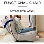 Accent Chair with Ottoman,Folding Floor Chair with Adjustable Backrest Cushion Padded Indoor Chaise Lounge with Stool Lazy Sofa Couch Rocker Gaming Chair for Living Room Bedroom Apartment Office