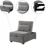 ADYD Folding Sleeper Sofa Bed Chaise Lounge,4 in 1 Ottoman Multi-Function Convertible Guest Bed Recliner Velvet Chair Grey 39.76 x 26.77 x 29.92 inch ORW31119634-10470-1542194782