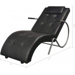 Chaise Lounge Chair Massage Sofa Chair Ergonomic Indoor Chair Modern Faux Leather Long Lounger for Office or Living Room Black