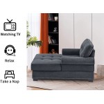 Chaise Lounge Indoor 59" Velvet Chaise Lounger Chair Living Room Chair with Nailhead Trim and Button-Tufted Upholstered Recliner Lounge Sleeper Sofa