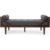 Christopher Knight Home Rayle Chaise Lounge Charcoal + Dark Brown