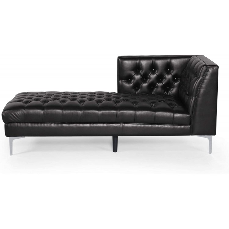 Christopher Knight Home Tignall Chaise Lounge Midnight Black + Silver