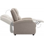 Electric TV Recliner Chair Cream Fabric,Massage Chaise Lounge,Electric Recliner Heated Chair,Heated Ergonomic Lounge Chair,Heated Vibrating Accent Sofa