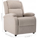 Electric TV Recliner Chair Cream Fabric,Massage Chaise Lounge,Electric Recliner Heated Chair,Heated Ergonomic Lounge Chair,Heated Vibrating Accent Sofa