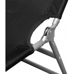 Folding Chaise Lounge with Head Cushion Powder-Coated Steel Sun Lounge Chair 74.4" x 22.8" x 10.6" by BLUECC Black