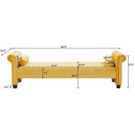 FRITHJILL Daybed Tufted Rolled Arms Chaise Lounge Indoor Upholstered Sofa Lounge Chair for Living Room Bedroom