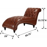 FRITHJILL PU Chaise Lounge Chair Modern Living Room Button Tufted Sofa Bed