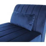 FRITHJILL Velvet Chaise Lounge Chair Modern Long Lounger in Dark Blue for Living Room