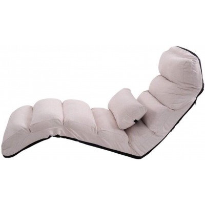 KDFN Folding Lazy Chaise Lounge Recliner Relax Chair Stylish Lazy Sofa Couch Beds Sleeper Lounge Chair Modern Beige