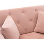 Lazyspace Velvet 2 in 1 Chaise Lounge Chair Modern Single Sofa Bed with Two Pillows Recliner Chair with 3 Adjustable Angles Convertible Sleeper Chair Loveseat for Living Room and Bedroom,Pink