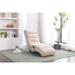 Linen Chaise Lounge Indoor Chair Modern Long Lounger for Office or Living Room Shipping from US Warehouse