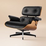 Mid Century Chaise Lounge Chair with Ottoman Nappa Leather Walnut Wood Modern Accent Chair Classic Design Heavy Duty Base Support for Bedroom Indoor Set