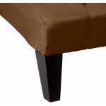 NHI Express Mila Contemporary Lounge Tufted Microfiber Chaise Chair for Living Room Bedroom 61 by 26.5 by 32" Chocolate