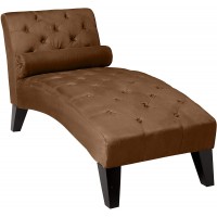 NHI Express Mila Contemporary Lounge Tufted Microfiber Chaise Chair for Living Room Bedroom 61 by 26.5 by 32" Chocolate