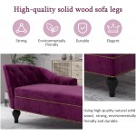 Tmosi Chaise Lounge Indoor Tufted Fabric Velvet Upholstered Chaise Lounge Chair for Living Room,Bedroom or Apartment,PurplePurple