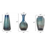 Ceramic Flower Vases Set of 3 Special Design Style of Flambed Glazed,Decorative Modern Floral Vase for Home Decor Living Room Centerpieces and Events