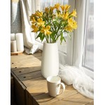 D'vine Dev 10 Inch Modern White Ceramic Vase Oval-Shaped Grainy Texture Flower Vase with Design Box Packaged VS-OV-SW