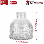 KTMAMA Small Glass Bud Vases Set of 6 Mini Vintage Bottles Clear Rustic Decorative Floral Vases for Centerpiece Home Living Room Office Decoration or Wedding Event Clear