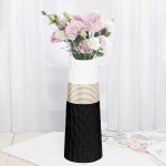 LIONWEI LIONWELI 11 inch Black White Gold Finish Ceramic Flower Vase Home Decor Vase and Table Centerpieces Vase Ideal Gifts for Friends and Family Christmas Wedding Bridal Shower
