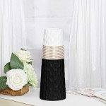 LIONWEI LIONWELI 11 inch Black White Gold Finish Ceramic Flower Vase Home Decor Vase and Table Centerpieces Vase Ideal Gifts for Friends and Family Christmas Wedding Bridal Shower