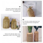SENTOP Glass Flower Vase with Rattan Cover Creative Japanese Style Flower Bud Vase Floral Container Farmhouse Flower Vase for Floral Arrangements Home Party Decor L 8.06x3.73x2.75 inch