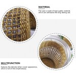 SENTOP Glass Flower Vase with Rattan Cover Creative Japanese Style Flower Bud Vase Floral Container Farmhouse Flower Vase for Floral Arrangements Home Party Decor L 8.06x3.73x2.75 inch