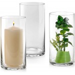 Set of 12 Glass Cylinder Vases 8 Inch Tall Multi-use: Pillar Candle Floating Candles Holders or Flower Vase – Perfect as a Wedding Centerpieces.