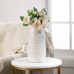Sullivans Modern Farmhouse Decorative Off-White Single Ceramic Vase 11.5”H Tall Faux Floral Vase Elegant Decoration for Rustic Home Décor Wedding Centerpiece Housewarming Gift