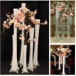 TABLECLOTHSFACTORY 20" Eiffel Tower Wedding Glass Vases-12 PCS-White