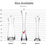 WGV Maria Bud Vase Width 3" Height 15.75" Clear Tall Slant Cut Opening Gathering Concaved Glass Floral Container Centerpiece for Wedding Party Event Home Office Decor 1 Piece