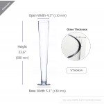 WGV Trumpet Glass Vase Bulk Open 4" Height 23.5" Multiple Sizes Choices Clear Tall Pilsner Floral Planter Container Centerpiece Wedding Event Home Decor 6 Pieces VTV0424