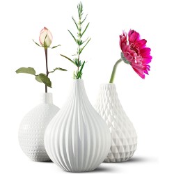 White Bud Vase Set of 3 Small White Bud Vases in Bulk Small White Vase for Compact Spaces: 4 to 5" High White Ceramic Vase Single Flower Vase Floor Vase Boho Vase White Vases for Decor