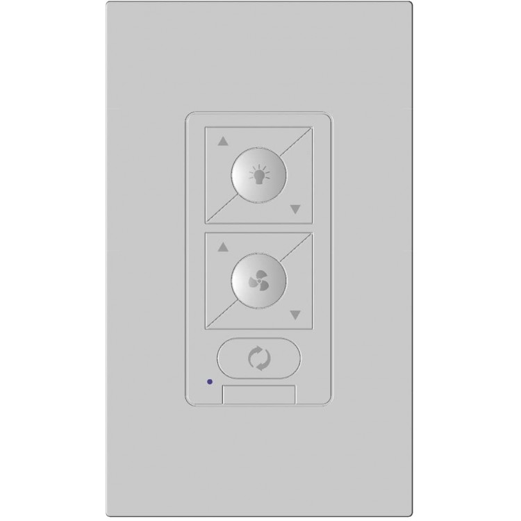 6-Speed Bluetooth Ceiling Fan Wall Control with Single Pole Wallplate in White