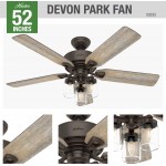 Hunter Fan Company 50235 Devon Park Ceiling Fan 52 Onyx Bengal Finish