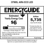 kathy ireland HOME Aira Eco LED 72 Inch Ceiling Fan | Large Contemporary Fixture with Dimmable Lighting and DC Motor | Modern 8 Blade Design with 6-Speed Wall Control and Downrod Brushed Steel
