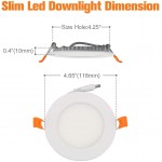 LED Ceiling Light 12 Pack Recessed Lighting 4 Inch Slim Led Ceiling Lights Dimmable 9w 60-80w Eqv. 5000K Warm White 650lm High Brightness Retrofit Recessed Lights Fixture ETL Certified