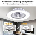 OUSAITE,Semi Flush Mount Enclosed Low Profile Fan 23 inch Round Shape with Remote Control 3000k 4000k 6500k Lighting & Ceiling Fans Living Room Bedroom Room,Ceiling Light Fixture White