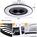 OUSAITE,Semi Flush Mount Enclosed Low Profile Fan 23 inch Round Shape with Remote Control 3000k 4000k 6500k Lighting & Ceiling Fans Living Room Bedroom Room,Ceiling Light Fixture White