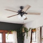 Portage Bay Ceiling Stannor 52" Bronze Indoor Fan with Frosted 3 Light LED Multi Arm E26 A15 Bulb and Pull-Chains Traditional Style 5 Reversible Barnwood Northern Ebony Blades 51434