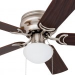 Prominence Home 80029-01 Alvina Led Globe Light Hugger Low Profile Ceiling Fan 42 inches Satin Nickel