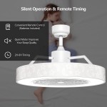 Tangkula 23" Ceiling Fan with Lights Round LED Ceiling Lighting Fan with Invisible Blades Starry Sky Acrylic Lampshade Stepless Dimmable with Remote Control 3 Speed for Living Room Bedroom