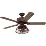 Westinghouse Lighting 7220500 Barnett 48-Inch Barnwood Indoor Dimmable LED Light Kit with Cage Shade Remote Control Included Ceiling Fan