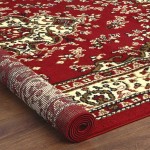 Antep Rugs Kashan King Collection HIMALAYAS Oriental Area Rug Maroon and Beige Maroon and Beige 8' x 10'