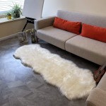 Coumore Ultra Soft Faux Sheepskin Fur Rug White Fluffy Area Rugs Chair Couch Cover Fuzzy Rug for Bedroom Bedside Floor Sofa Living Room 2x6 Feet White